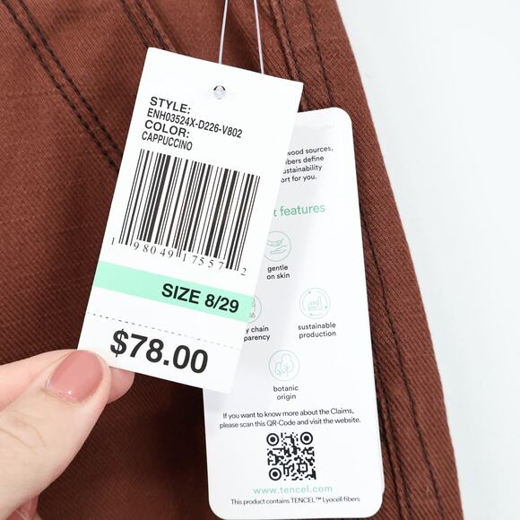 NWT Kensie High-Rise Wide Leg Cargo Trouser Pant Cappuccino Brown Size 8/29 - Picture 8 of 8